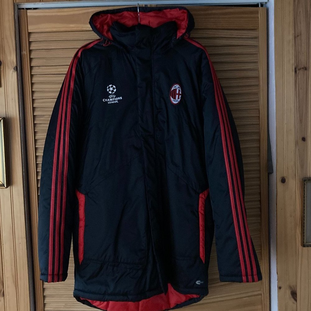 Adidas UEFA Champions League AC Milan Jacket Puffer Authentic From ACM Club NEW